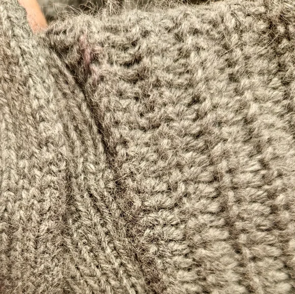 Theory Cashmere Blend Gray Ribbed Funnel Neck Cardigan Sweater Medium Cozy Luxe - Picture 9 of 9